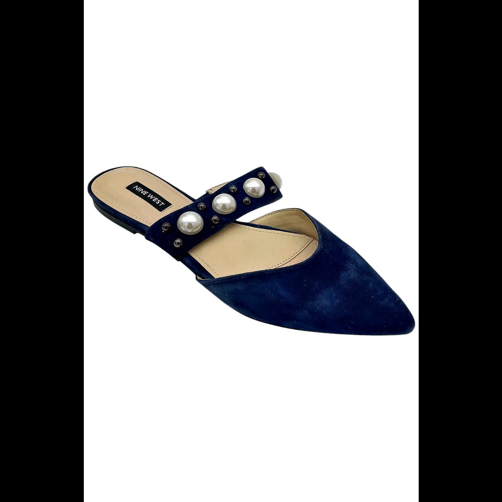 Nine West Women's Baubble Ballet Flat Navy - Medium